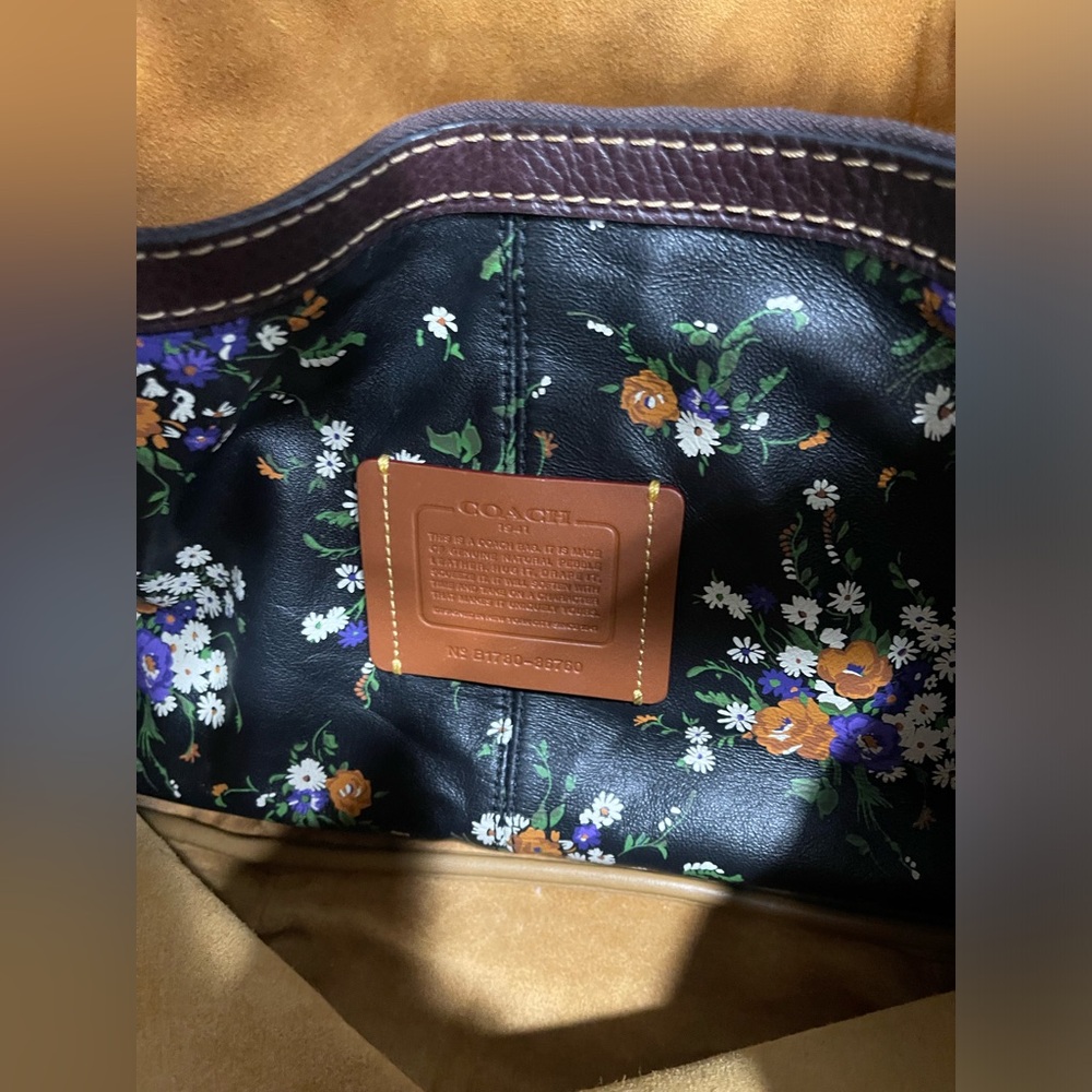 Coach Black and Tan Leather Tote - Picture 6 of 16
